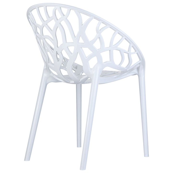 31" Red Transparent Stackable Outdoor Patio Dining Chair