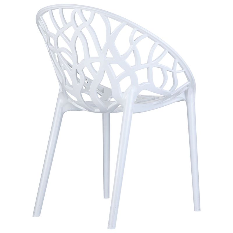 31" Red Transparent Stackable Outdoor Patio Dining Chair