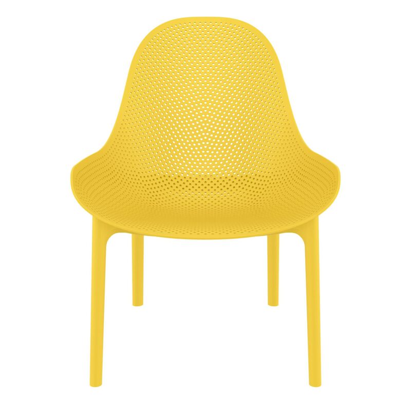 32.75" White Solid Patio Lounge Chair