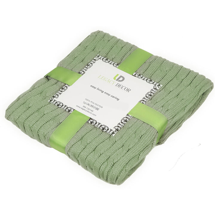 Legacy Decor Soft Knit Decorative Throw Blanket with Tassels, Charcoal Color 50” x 70”