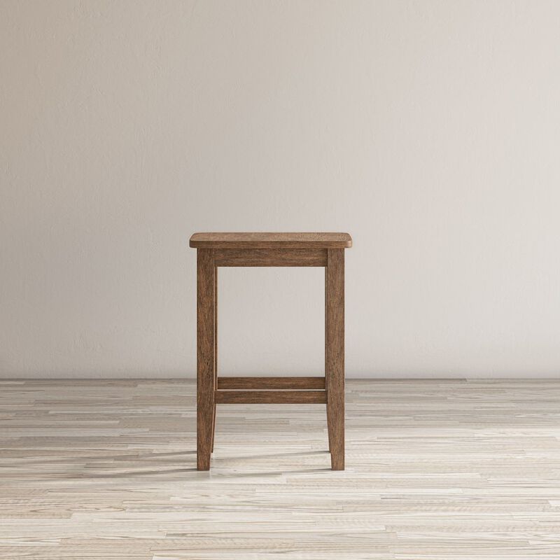 Jofran Eastern Tides Coastal Wire-Brushed Acacia Backless Counter Barstool (Set of 2)