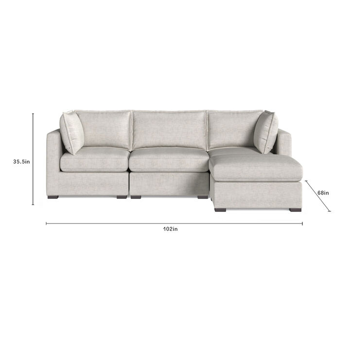 Bennett 4 Piece Flange Seam Modular Sofa - Tan Twill