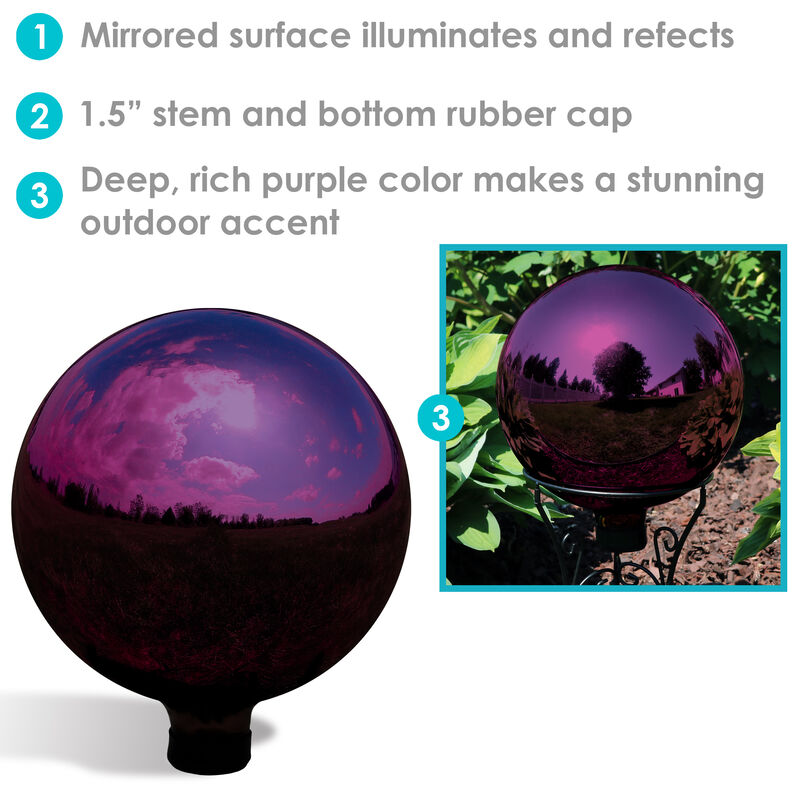 Sunnydaze Set of 2 10" Mirrored Stainless Steel Gazing Globe