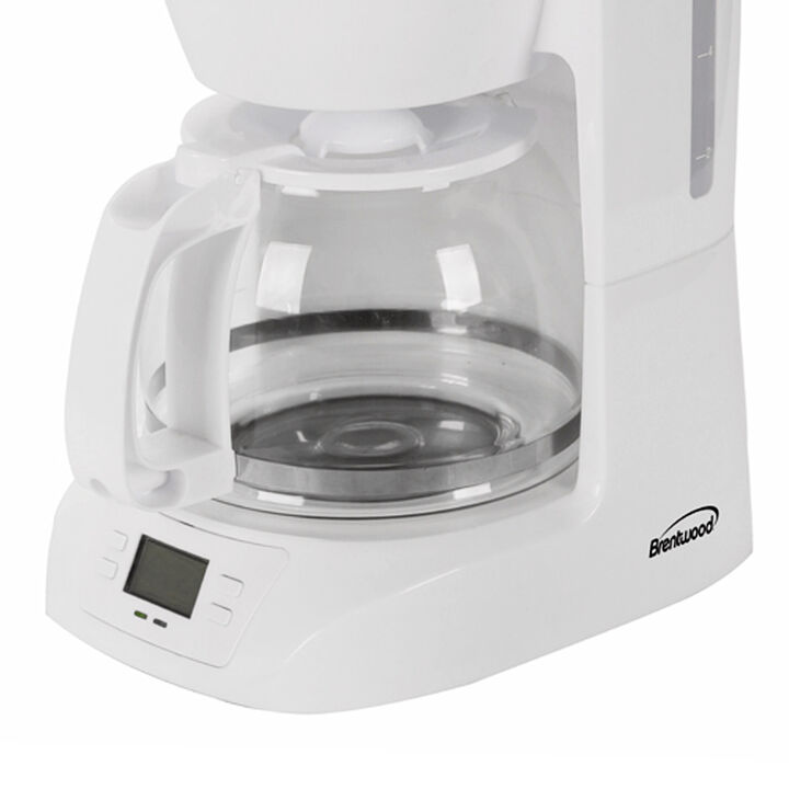 Brentwood 10 Cup Digital Coffee Maker in White