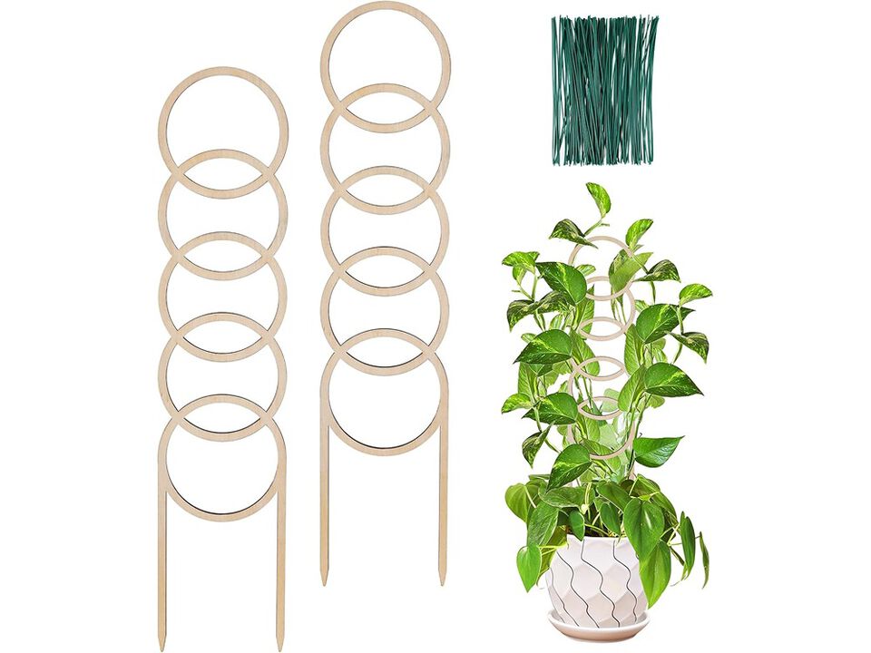 OYOEETD Small Garden Trellis for Potted Plants,with Moisture-Proof Layer Plant Stakes