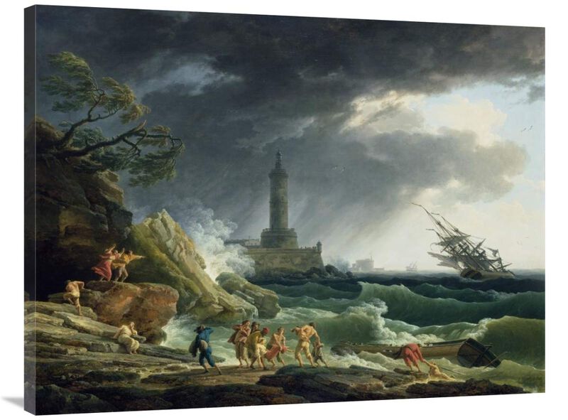 A Storm on a Mediterranean Coast-Canvas Art-40x30