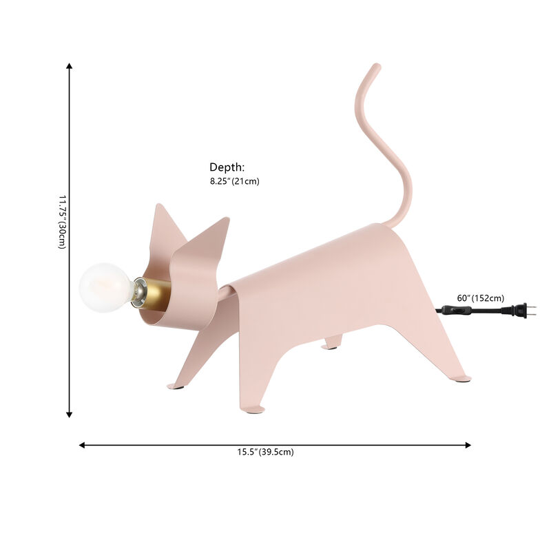 Penelope Modern Industrial Iron Feline LED Kids' Lamp