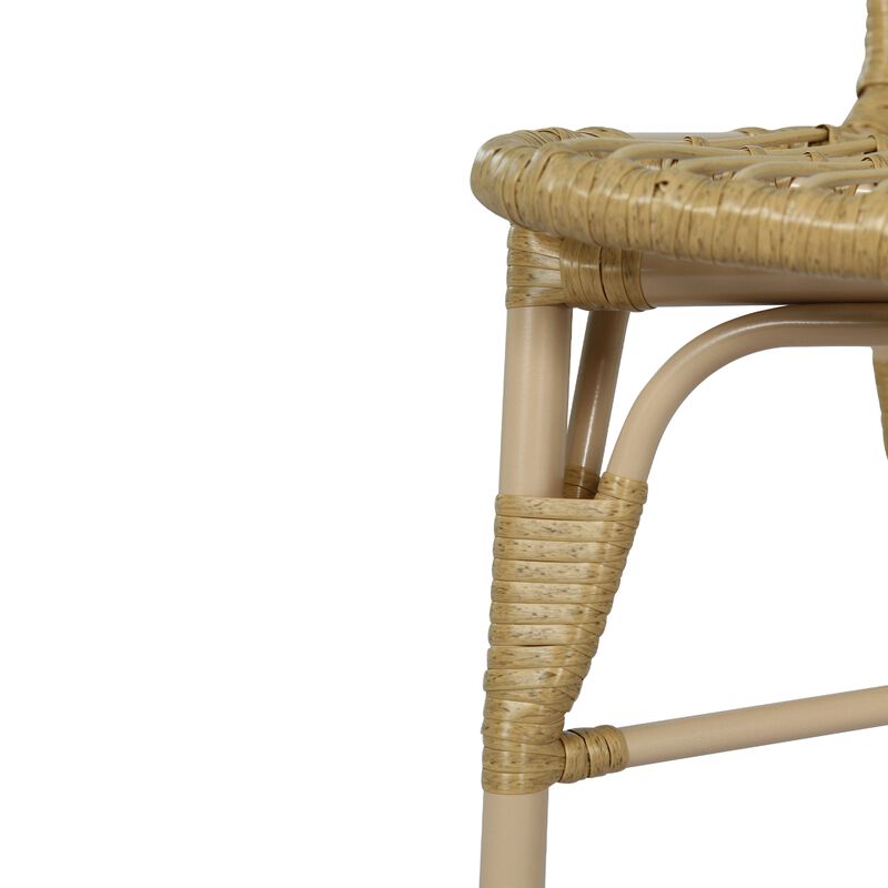 Merax Outdoor PE Wicker Patio Dining Chairs Set of 2
