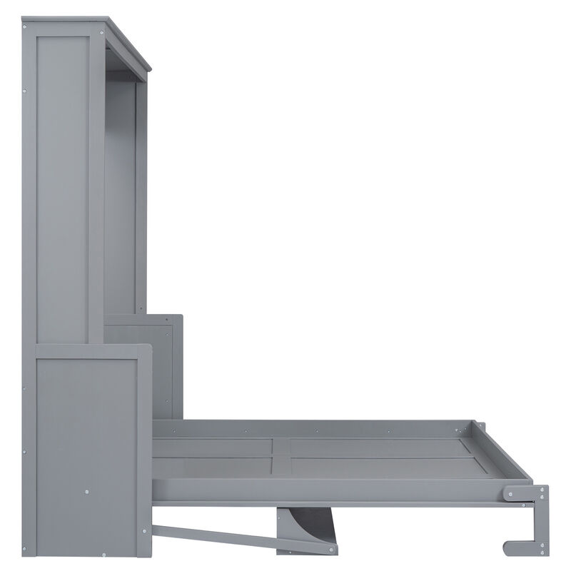 Merax Murphy Bed with a Shelf Cabinet Bed