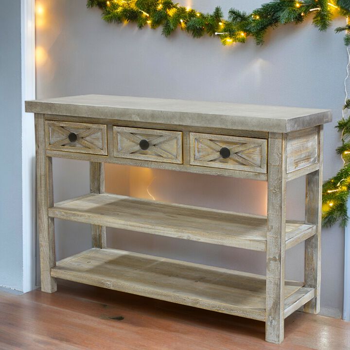 Table with 2 Shelves and 3 Drawers for Stylish Storage and Home Organization