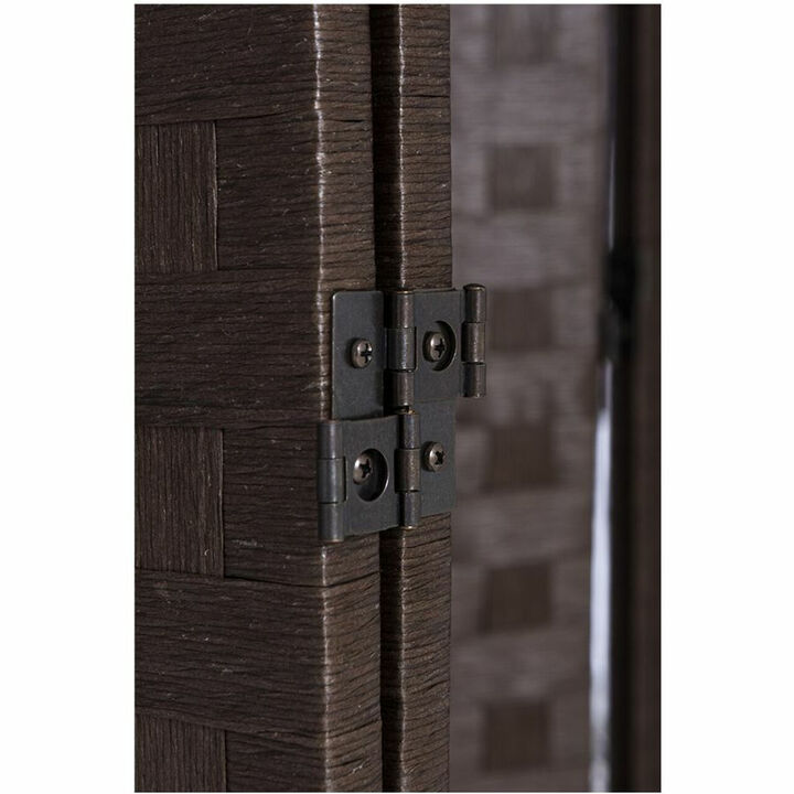 Legacy Decor 8 Panel Bamboo Woven Panel Room Divider, Privacy Partition Screen Ivory Color