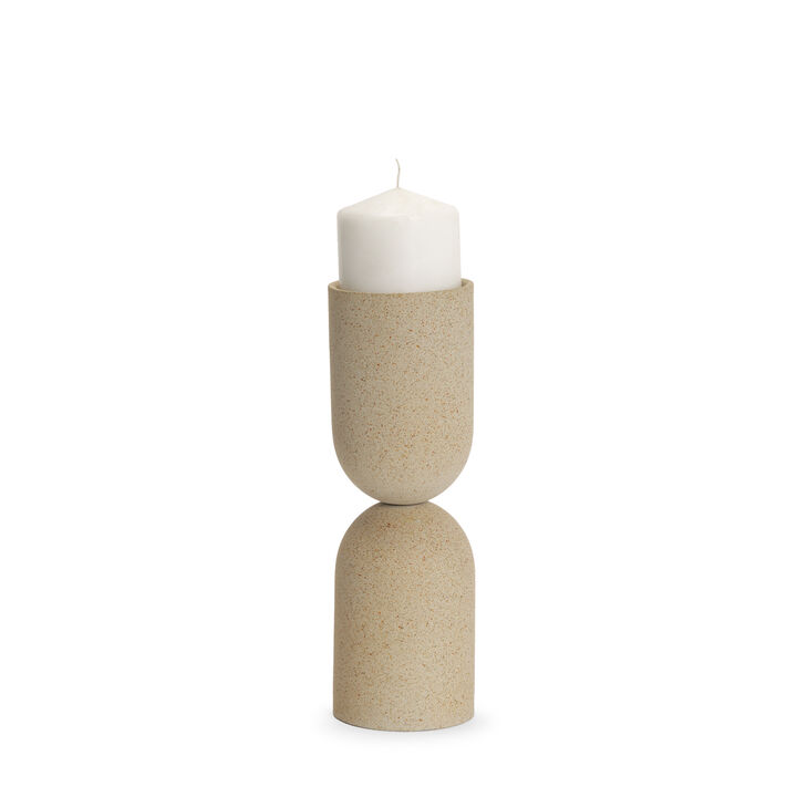 Qamra Medium Beige Candle Holder