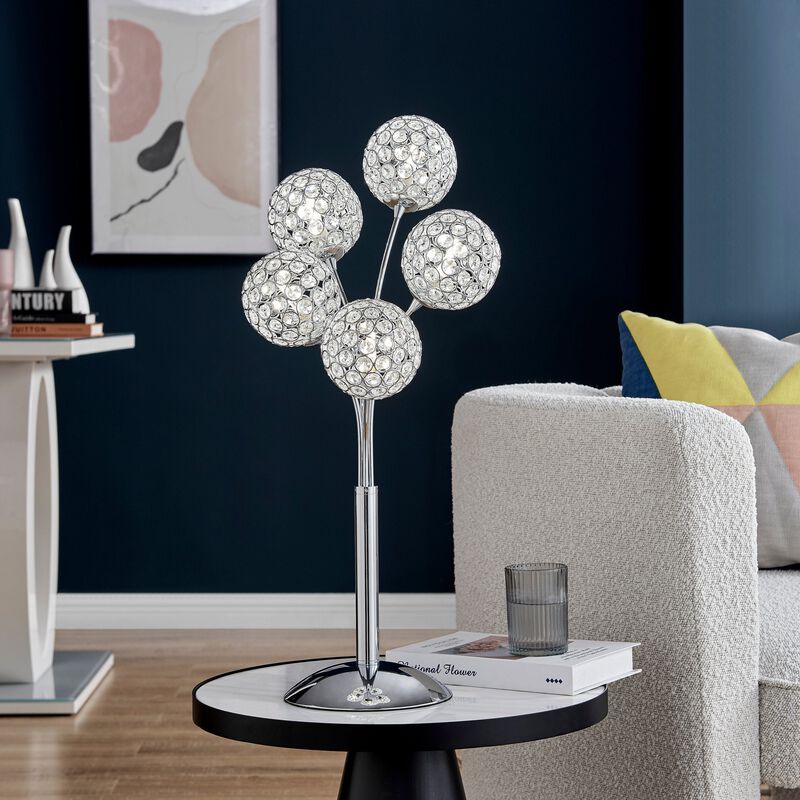 Thailand Table Lamp Chrome Metal LED Light