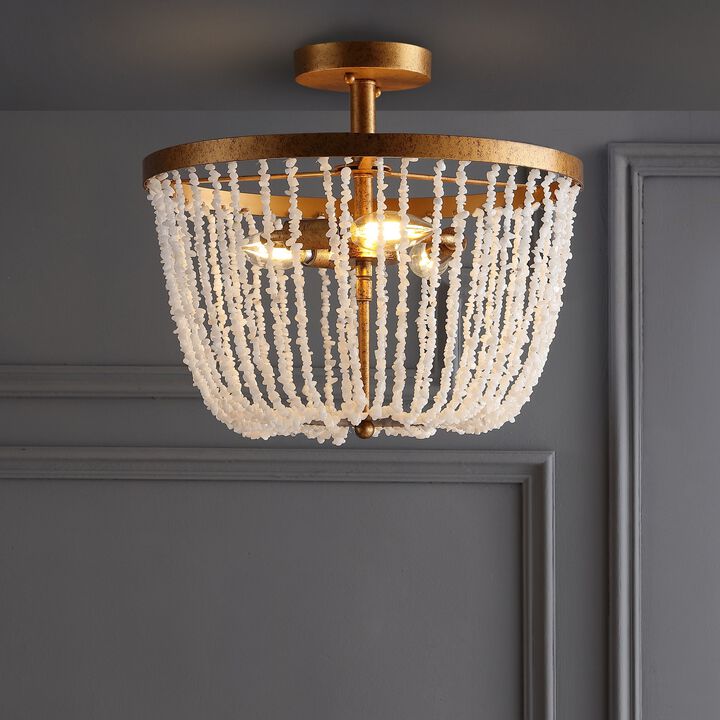 Georgian Stone/Metal LED Flush Mount
