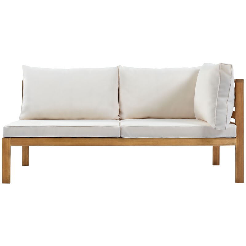 Merax Wood Structure Outdoor Sofa Set with Table