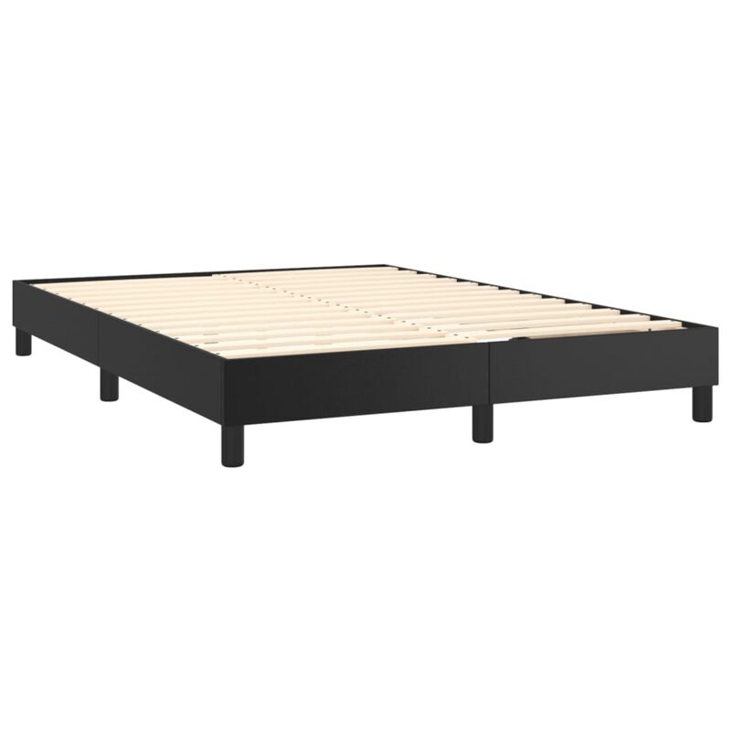 vidaXL Box Spring Bed Frame Black 53.9"x74.8" Full Faux Leather