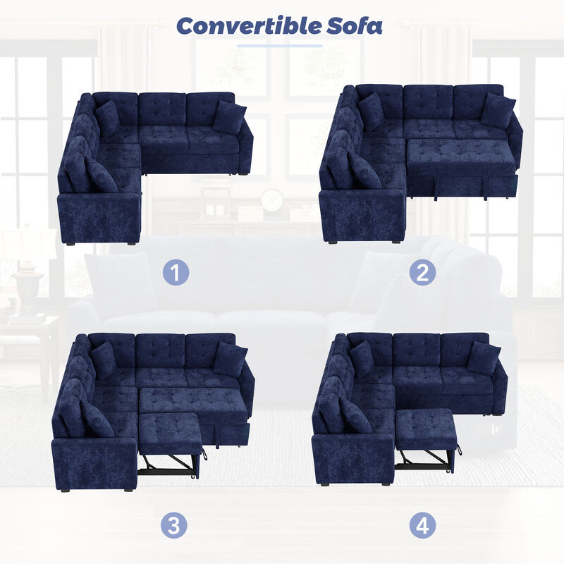 Merax Pull-out Sleeper Sofa with Wheels