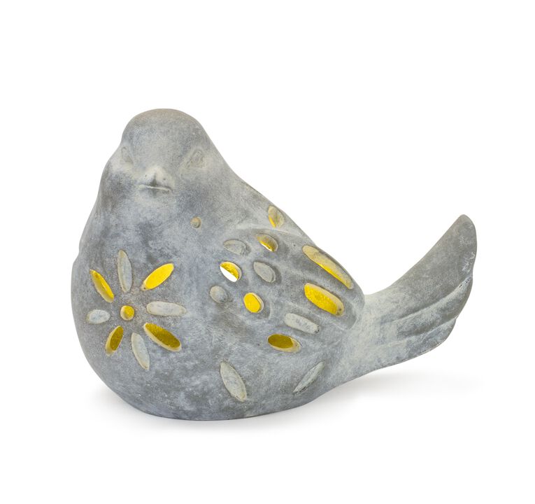 Decorative Resin Birds with LED Set of 2 for Nighttime Accent (Requires 2 AAA Batteries)