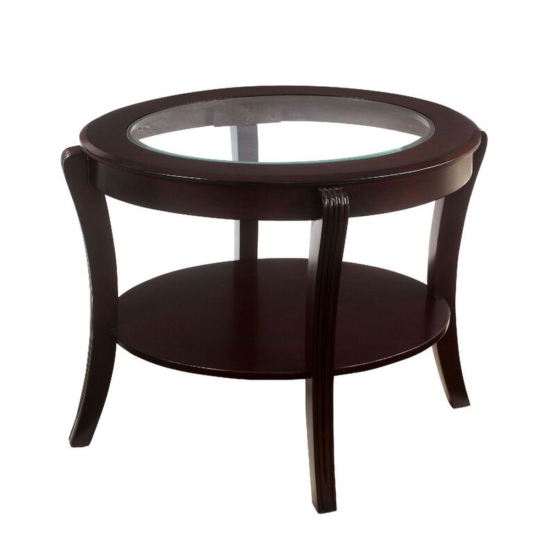 Finley Contemporary Style End Table, Expresso Finish-Benzara