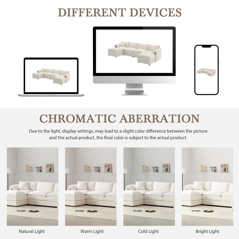 Merax Chenille Modular Sectional Sofa for Living Room