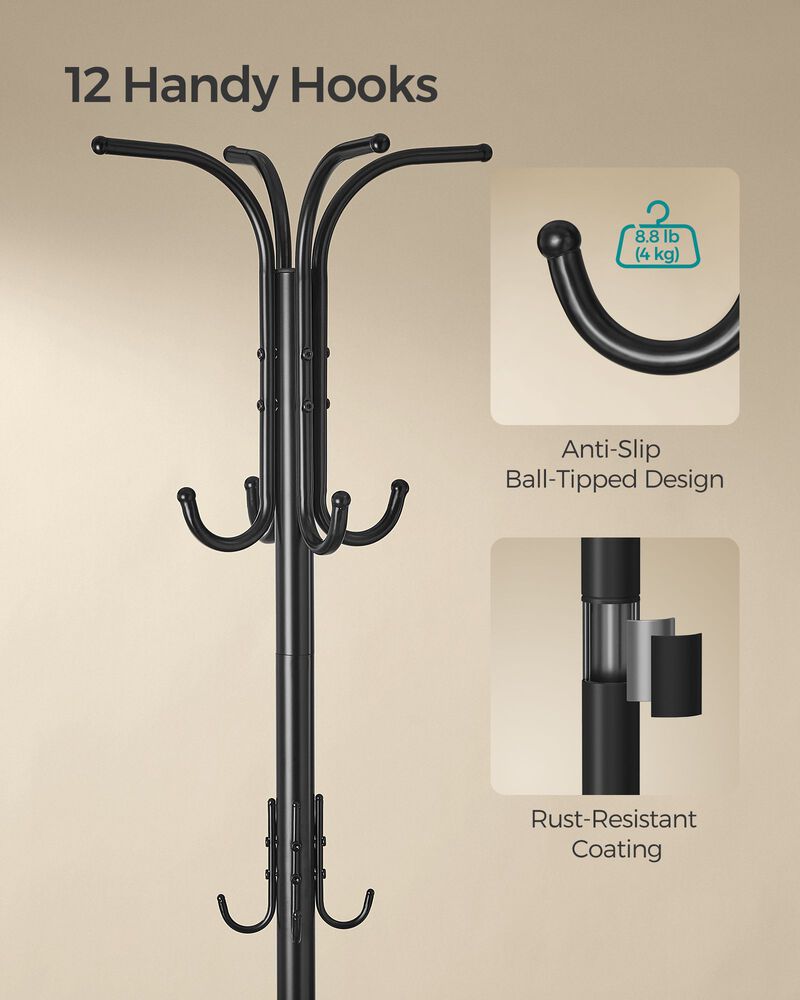 Freestanding Metal Coat Rack with Stylish Design and Durable Construction