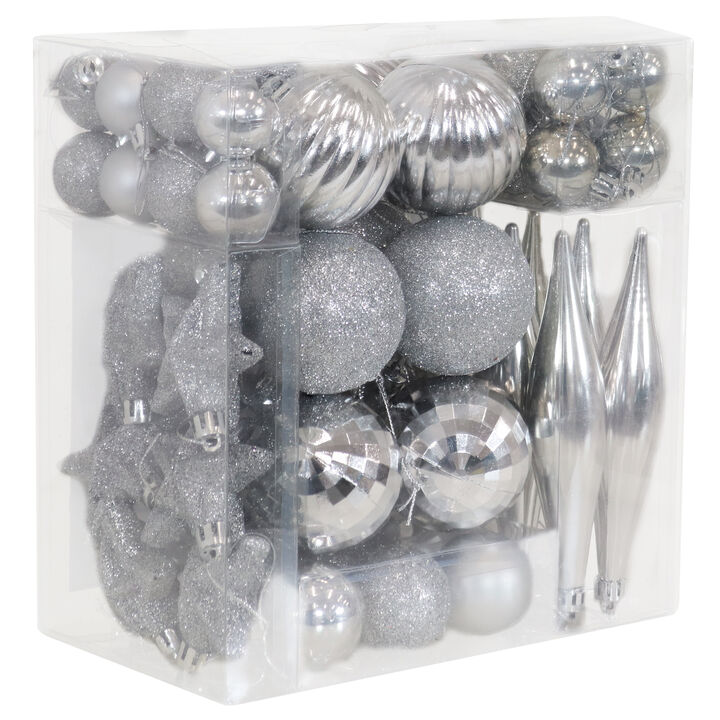 Sunnydaze 59-Count Shatterproof Christmas Ornaments