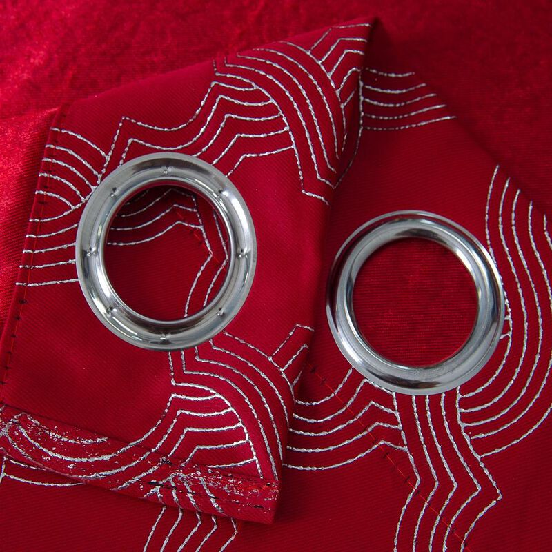 Oliva Gray Jansen Rubber Blackout Grommet Panel - 54x90" Red