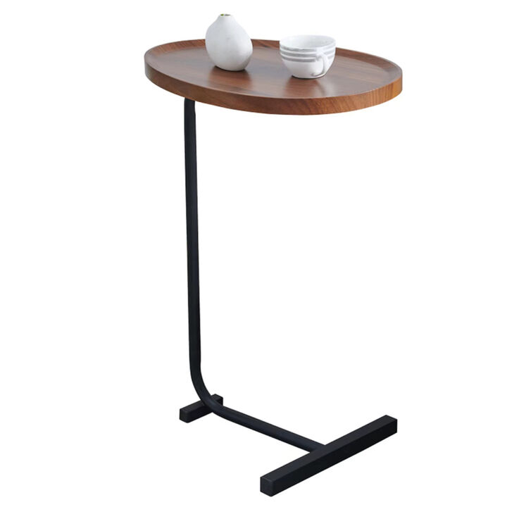 Brown Cshaped Side Table, Small Sofa Table For Living Room