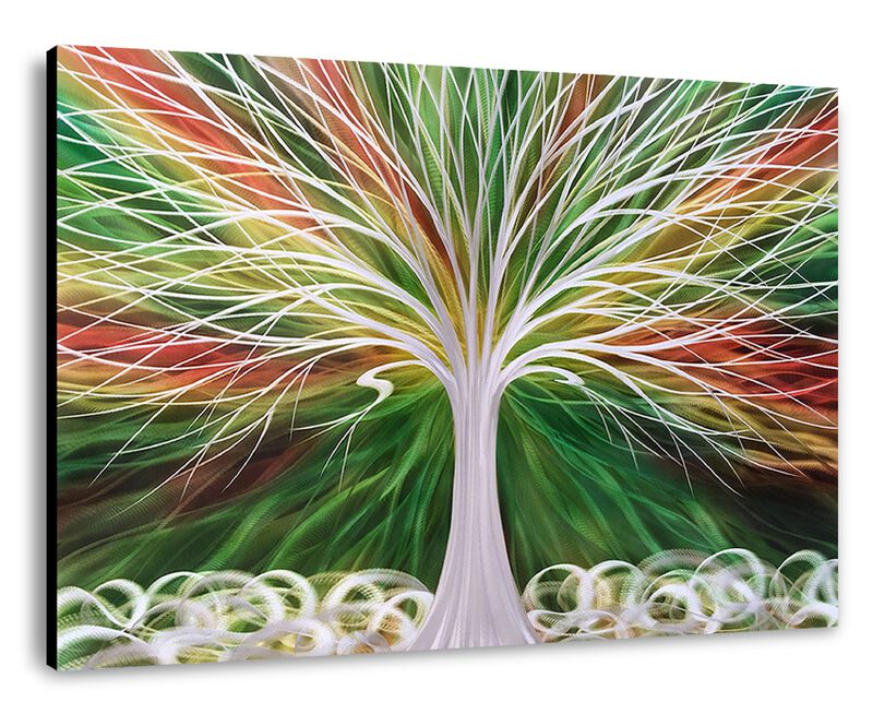Tree of Life Metal Wall Art, Abstract Silver Sculpture Decor 3D Wall Art for Modern and Contemporary Décor