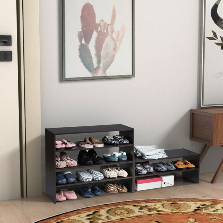 Hivvago 3 Pieces 31-Inch Stackable Multi-Shape Shoe Rack