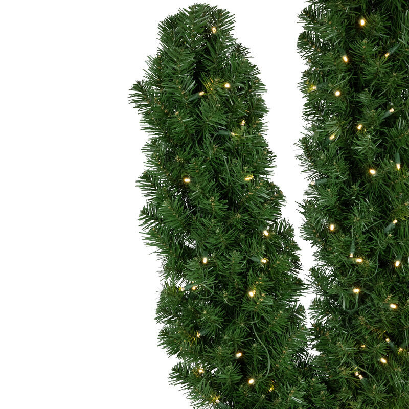 6' Pre-Lit Artificial Pine Cactus Christmas Tree  Warm Clear LED Lights
