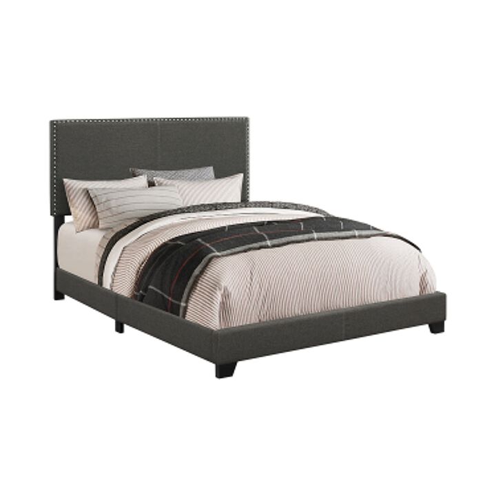Espresso Upholstered Eastern King Bed-Benzara