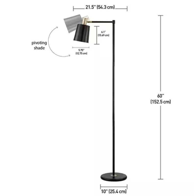 Modern Farmhouse Floor Lamp – Industrial Metal Frame with Stylish Accents & Soft Lighting