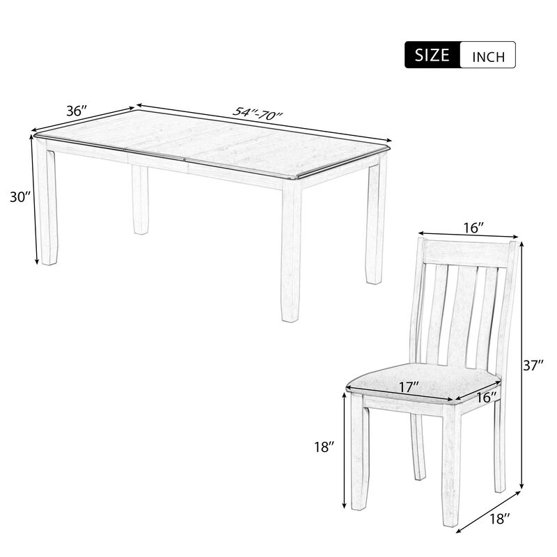 Merax Retro Style 7-Piece Dining Table Set