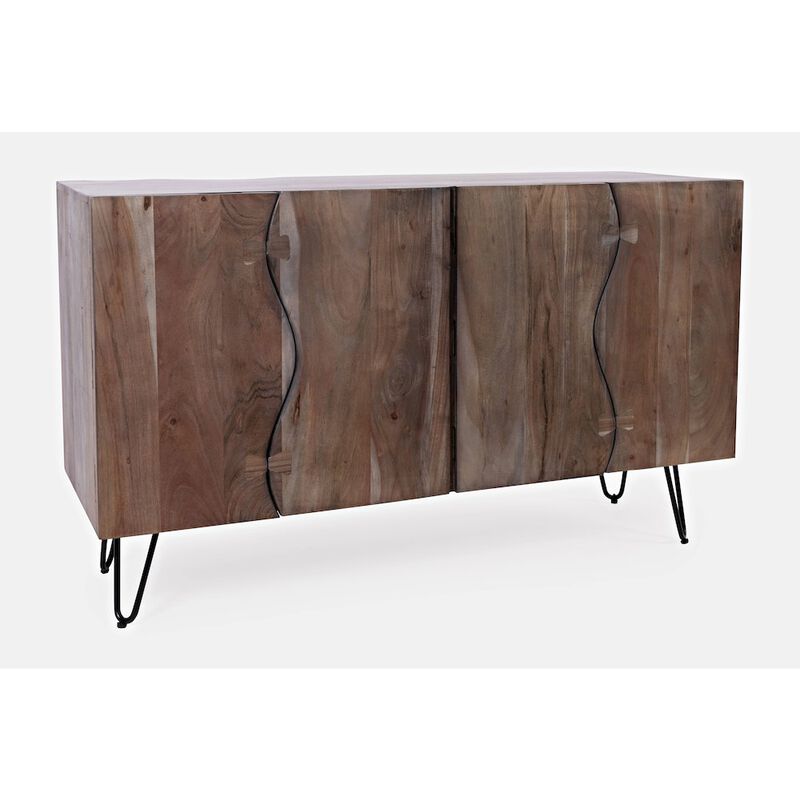 Jofran Nature's Edge Solid Acacia 54-Inch Modern Server Storage Cabinet