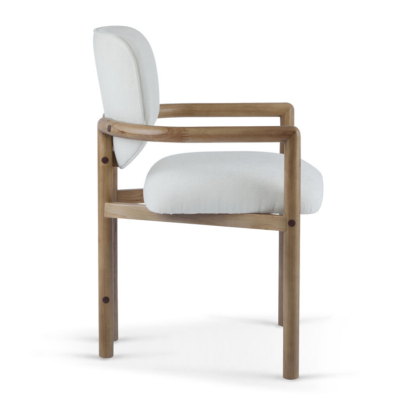 Merax Rubber Wood Dining Chairs Arm Chairs 2 Pieces