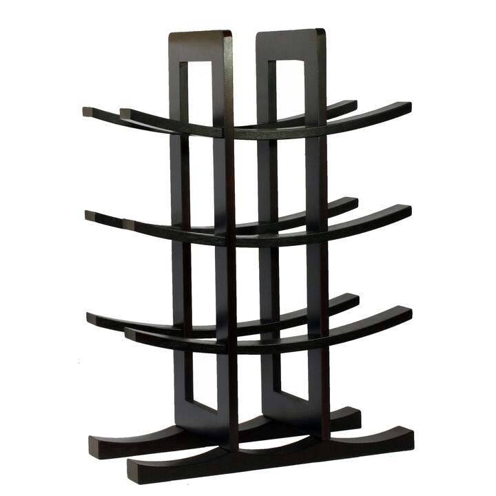Oceanstar 12-Bottle Dark Espresso Bamboo Wine Rack