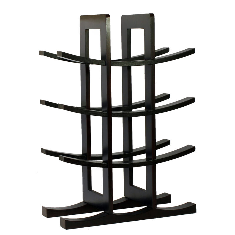 Oceanstar 12-Bottle Dark Espresso Bamboo Wine Rack