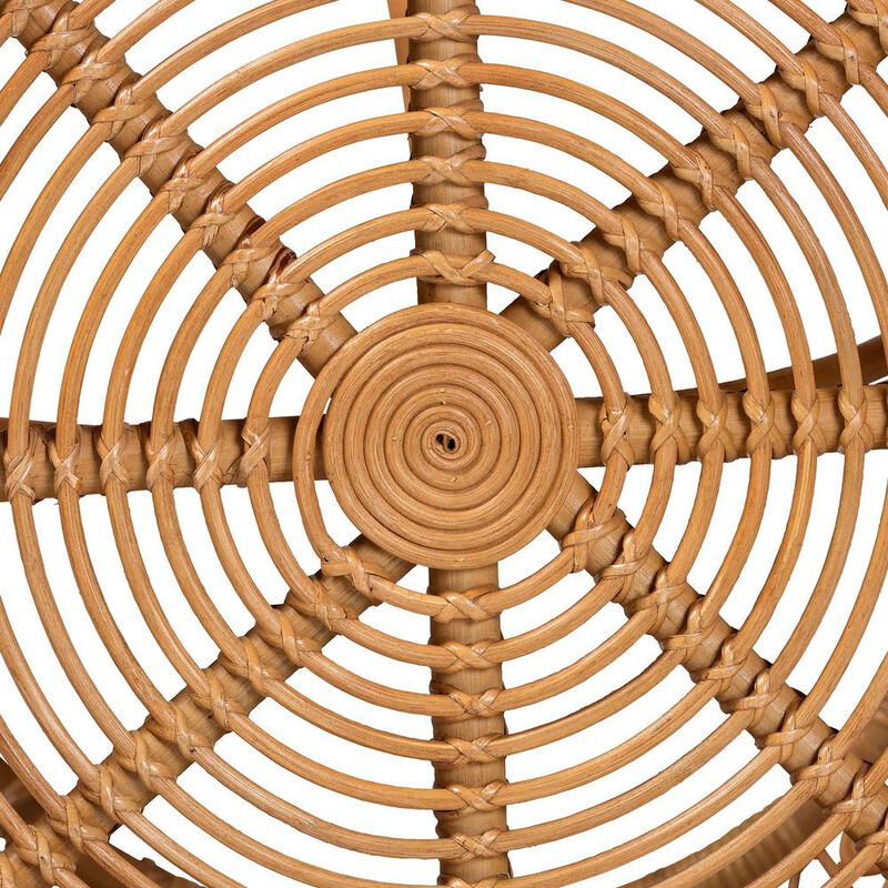 bali & pari Tiramisu Modern Bohemian Natural Brown Rattan Coffee Table