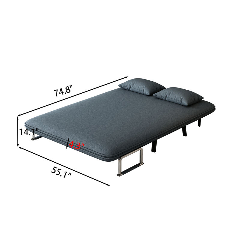 Merax Tri-Fold Sleeper Sofa  Loveseat with Adjustable Backrest