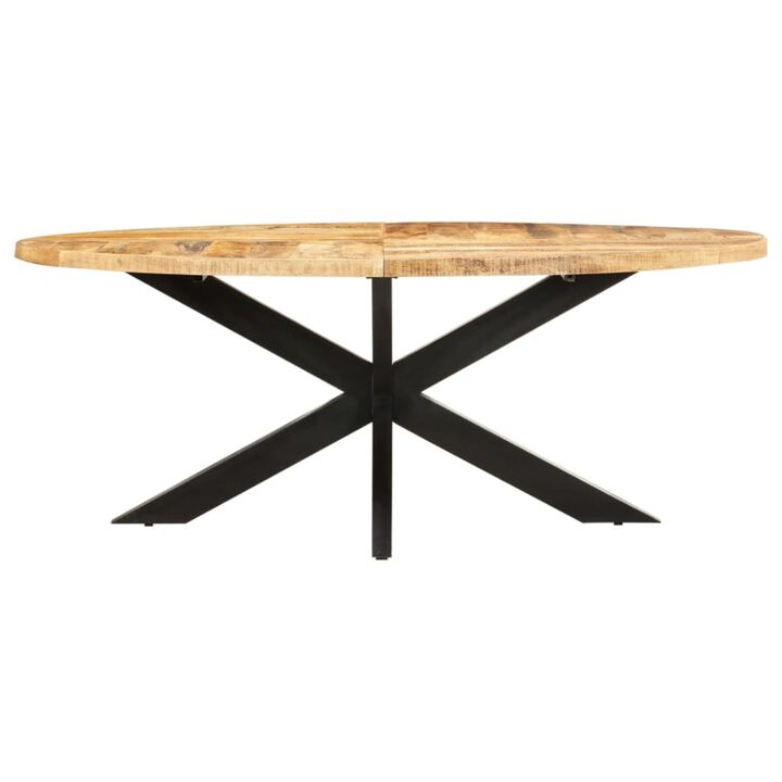 vidaXL Dining Table Oval 78.7"x39.3"x29.5" Rough Mango Wood