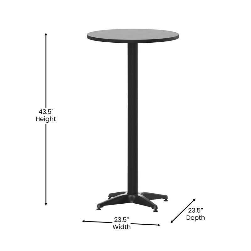 23.25RD Black Fold Bar Table