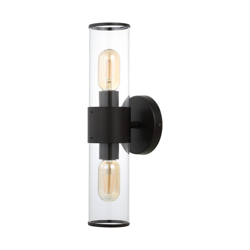 Quinn Farmhouse Industrial Iron/Acrylic LED Sconce