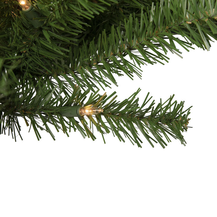 Pre-Lit Deluxe Dorchester Pine Artificial Christmas Wreath  60-Inch  Clear Lights