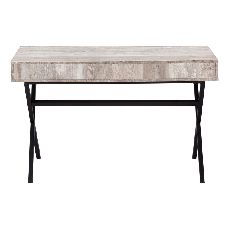 Monarch Specialties I 7449 Computer Desk, Home Office, Laptop, Storage Drawers, 48"L, Work, Metal, Laminate, Beige, Black, Contemporary, Modern
