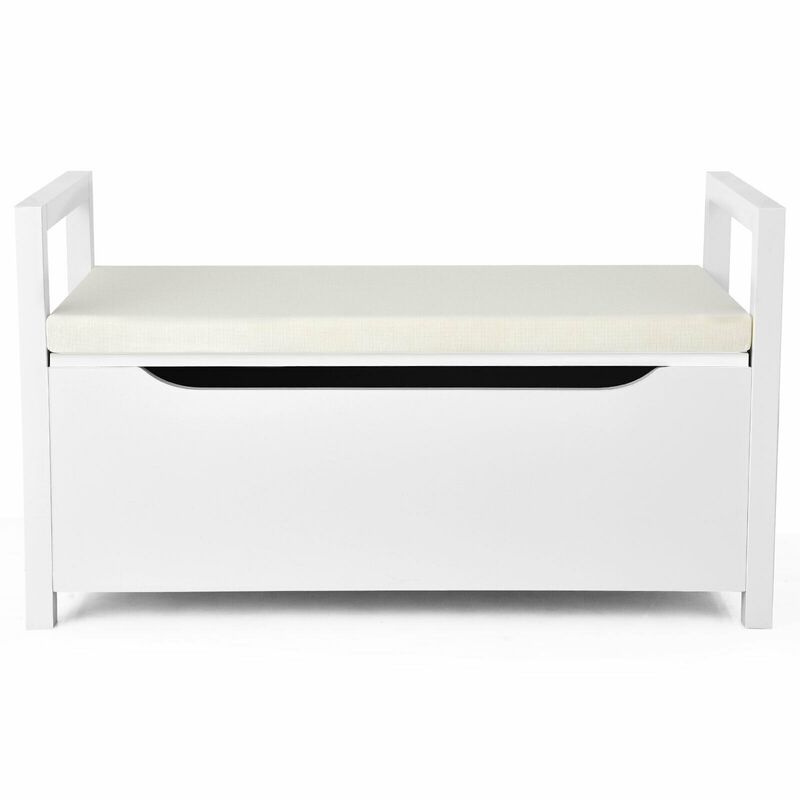 Shoe Storage Bench with Cushion Seat for Entryway