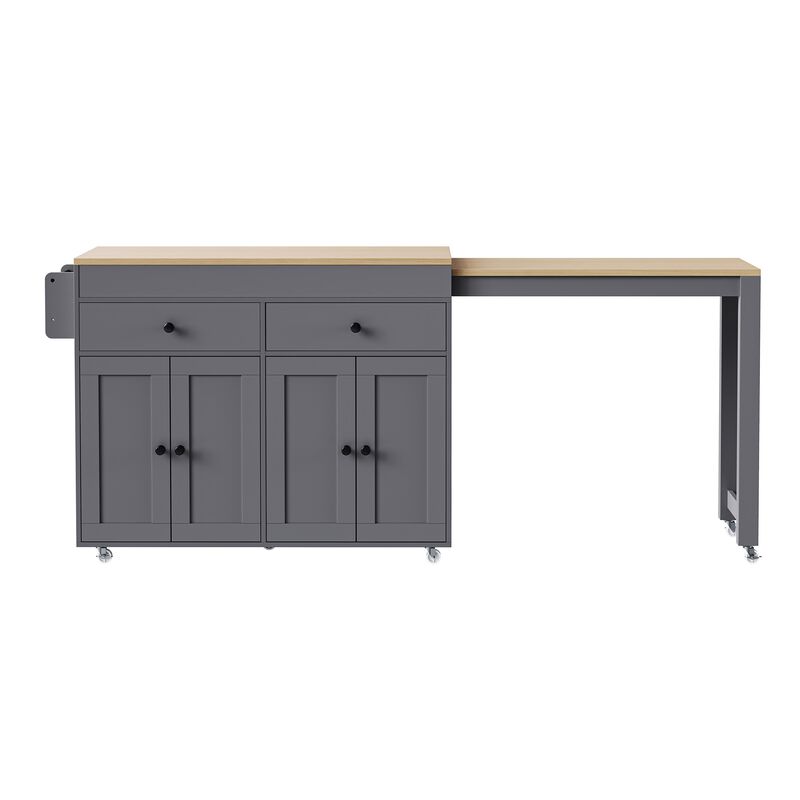 Merax Rolling Kitchen Island on Wheels with Spice Rack