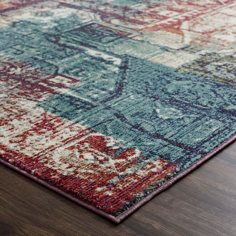 Tribute Elowen Contemporary Modern Vintage Mosaic 8x10 Area Rug - Multicolored
