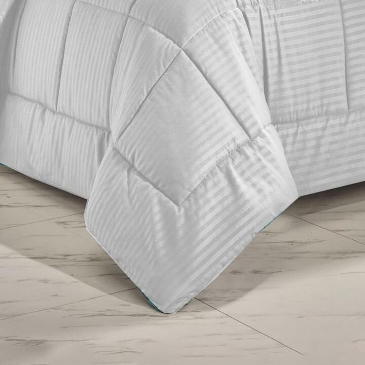 Embossed 8-Pieces Stripe All Season Ultra Soft High Quality Microplush Comforter Set