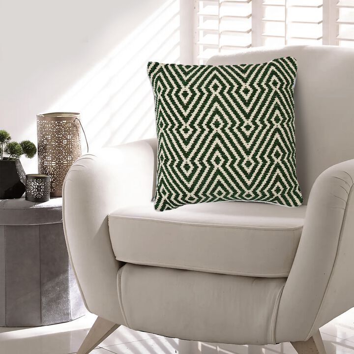 Digy 19 Inch Accent Pillow Set of 4, Handwoven Key Pattern, Black White -